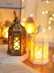 1 szt. Retro Mini ręczna dekoracyjna lampka w kształcie latarenki z baterią, dekoracja do wnętrz, dekoracja stołu, dekoracja sypialni, wisząca lampka nocna, odpowiednia na wesela, dekoracje świąteczne, lampka nocna do szafy na święta Bożego Narodzenia