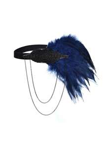 D EXCEED 1PC 1920s Women's Chain Decoration Imitation Feather Headband Ball Headband Halloween Dance Costume Accessories Gifts For Mothers And Teachers - Multicolor - View 10