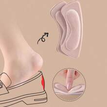 6 Pairs Beige High Heel Insole Sponge Anti-Chafing Pads, Thickened Half Insole Cushions For Shoe Heels