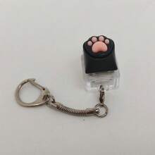 Cute Cat Paw Shaped Keychain Key Ring Pendant Fidget Toy Keycap Keypress Tester Bag Strap - Pink - View 16