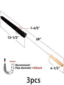 3 件装洗衣机清洁刷，长柄刷子，适用于洗衣机滚筒和管道清洁