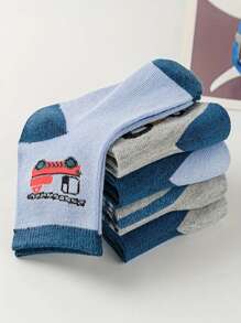 6 Pairs Kid/Children Crew Socks, Versatile Unisex Casual Mid-Calf Socks - Multicolor - View 5