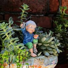 1 树脂钓鱼男孩人物花园装饰创意微景观装饰花园装饰 - 彩色 - 查看 2