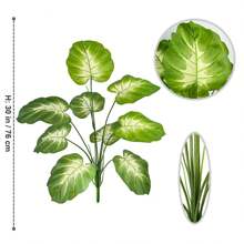 1 件 60-76 厘米仿真龟背竹植物枝假植物塑料叶子逼真触感装饰室内室外人造植物适用于婚礼家居花园酒店办公室房间装饰 - 彩色 - 查看 4
