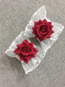 1 Pair Polyester Camellia Party Bracelets - White - View 2