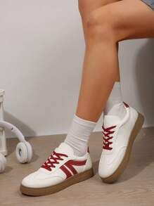 Women's Athletic Colorblock Shoes – Patchwork Upper And Chunky Sole For Fitness Activities