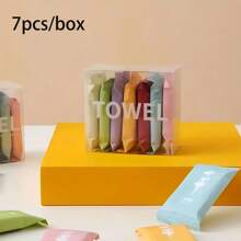 14pcs/Box Compressed Towel, Portable Disposable Mini Compressed Towels Travel - Convenient Packaged Washcloth, Travel Non-Woven Fabric Wet Wipes, Outdoor Wet Wipes, Candy Towel, Easy To Carry Compressed Towel For Business Trip, Clean And Hygienic, Enough For Family Travel, Travel, Camping, Hiking, Sports, Salons, Compressed Small Towel Travel Accessory, Bathroom Accessory