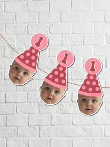 Custom Banner Birthday, Birthday Bunting Banner, Photo Banner, Birthday Face Banner, First Birthday Party, Face Party Banner Digital Back To School