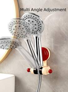 1 pieza Soporte ajustable para ducha sin taladrar con ventosa, soporte giratorio para ducha de baño
