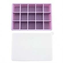 Silicone Ice Cube Mold Suitable For Food Use, Featuring 15 Or 24 Square Grids With A Lid For Easy Ice Release.Soft Silicone 15 Grids Ice Making Box - 1pc Low Temperature Resistant Easy To Clean Ice Cube Mold Tray,Silicone Ice Tray -Grids Hexagonal Ice Cube Mold For Perfectly Shaped Ice Cubes And Ice Balls