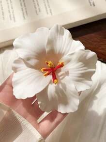 1pc Simulated Hibiscus Flower Hair Clip, 10cm, Boho Style, Suitable For Beach Vacation, Photography Decorations, Gift Claw Clips Hair Claws Hair Barrettes, School Stuff, Hair Accessories, Head Accessories, Hair Accessories For Women, Hairpin - Multicolor - View 13