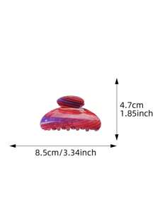 1个复古花卉条纹发爪夹，优雅醋酸纤维印花发夹，适用于丸子头、盘发和半扎发造型，发夹，发卡，发夹，发饰，发夹，发卡，发饰夹，秋冬季女士度假装扮发饰，夏季花朵发夹 - 彩色 - 查看 7