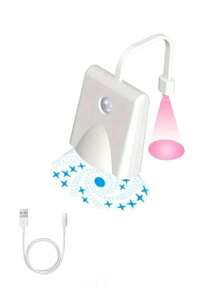 1/2pcs RGB Motion Sensor Toilet Light, LED Toilet Projector Light, USB Rechargeable Night Light, Color Changing Toilet Night Light - LED Bathroom Accessories For Home Bathroom Decoration