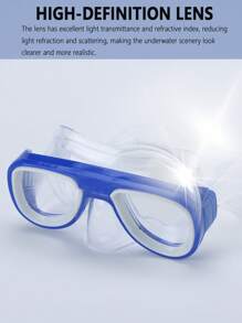 超大潜水面罩，户外运动防雾防水，水上运动，游泳防雾防水硅胶游泳镜，适合游泳训练和休闲，节日礼物 - 彩色 - 查看 3