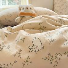 3pcs/4pcs Set Cloud Jacquard Double-Layer Gauze Bedding Set