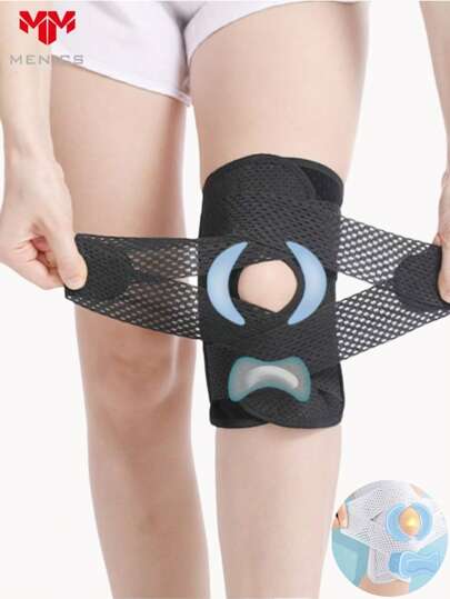 1pc 8th Generation Knee Support Brace With Side Stabilizers, Enhanced Compression, Breathable & Adjustable Knee Sleeve, Non-Electric Device - Effectively Relieve Pain And Discomfort! Ideal For Sports, Fitness And Daily Life!