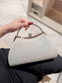 Fashionable Evening Party Handbag - Silver - View 5