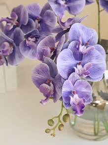 3 peças/Conjunto de Flores de Orquídea Borboleta Artificial, 60cm de Altura, 7 Flores Grandes, Flores de PU Toque Realista, Ideal para Buquês de Casamento DIY, Centros de Mesa, Adequado para Casamento, Casa, Escritório, Festa, Hotel, Quintal, Restaurante, Terraço, Decoração, Dia dos Namorados, Presente