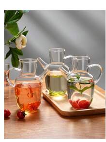 Chinesischer Stil Glas Kung Fu Teekanne, Kaltwasser Wasserkocher, transparente Teekanne, Saftflasche, ergonomischer Griff, einfach zu reinigen, beständig gegen hohe und niedrige Temperaturen, rissbeständig beim täglichen Brühen, empfohlen von Tee-Künstlern, retro-stromlinienförmiger Teekannenauslauf für den Hausgebrauch geeignet, geeignet für losen Tee/Kaffee, antike Wohndekoration Geschenke (500 ML)