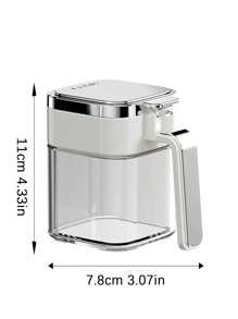 1 件调味罐，厨房香料瓶，调味容器，创意调味瓶，盐和胡椒瓶，带盖调味储存，带勺子的食物储存盒，厨房用品，厨房装饰