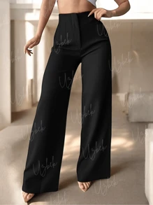 Pantalón de Pinzas Acampanado. - Negro - Ver 2