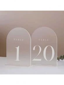 20 piezas de Tarjetas de mesa de recepción de boda en forma de arco, fáciles de ensamblar. Platos de número de mesa Alex portátiles y con escarcha, adecuados como decoración de escritorio para bodas, fiestas, aniversarios, cumpleaños, graduaciones, fiestas de soltera, verano, playas, regreso a la escuela y decoración de habitaciones. - Multicolor - Ver 9