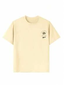 Meisjes casual T-shirt met grappige print, ronde hals en korte mouwen, zomertopje