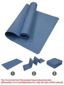 1pc 0.3cm Thick EVA Yoga Mat, Beginner Fitness Mat, Dance Yoga Mat (Navy Blue) - Navy Blue - View 5