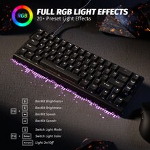 X68 HE Rapid Trigger Mechanical Gaming Keyboard 60% Wired With Adjustable Actuation,Hall Effect Magnetic Switch,8KHz Polling Rate,RGB Backlit,Top Mount,Side Printed Keycap(White Contour)
