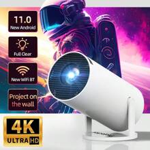 Proiector inteligent 5G nou, proiector Home Theater Full HD 1080P, rotație la 180°, nu necesită ecran, potrivit pentru dormitor, computer, telefon, exterior, camping, sufragerie, cămin, copii, Crăciun, cadou de Ziua Tatălui, Ziua Mamei