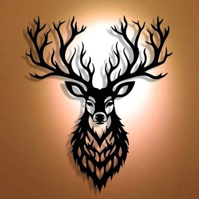 1 Piece Of Exquisite Metal Craftsmanship And Fine Manufacturing: Christmas Iron Art Abstract Art. Halloween Composite, Black Christmas Deer Metal Sign, Modern Simple Craft Sign Wall Decor, Suitable For Office, Home Living Room, Bedroom, Patio, Kitchen, Yard Wall, Holiday, Birthday Gift, Nature Lover Collection, Ideal Removable And Reusable Item!