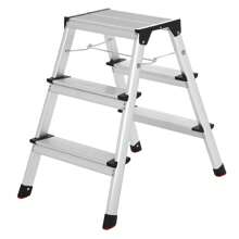 SONGMICS Ladder, 3 Step Ladder, Aluminium Ladder With 3 Non-Slip Steps, Multi-Purpose, Max. Load Capacity 150 Kg - Silver - View 8
