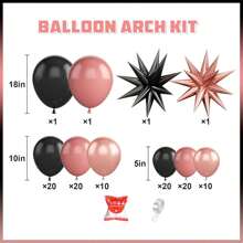 106Pcs Dusty Pink And Black Balloon Arch,Balloon Garland With Star Foil Balloons Metallic Rose Gold Balloons Retro Pink Balloons For Birthday Wedding Bachelorette Party Decorations Gifts Graduation Birthday Decorations Bachelorette Decor Graduation Decorations