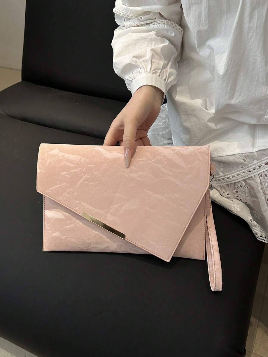 Envelope Design Small Niche Fashion Women Handbag - Pink - View 1