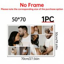 Custom Canvas Collage Photos With Your Photos Poster, Personalized Canvas Wall Art Collage Photo Printing Canvas Decorative Painting, Suitable For Valentine's Day Home Wedding, Home Decoration Collage Painting - 6 Photos, Unframed Gifts Birthday Graduation