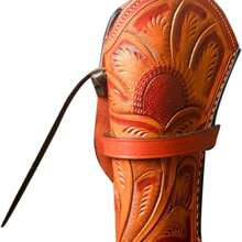 Full Grain Buff Leather Western Gun Holster Cross Draw Holster 22 .38/357 .44/45 Handtooled Cowboy Cal Revolver Gun Western Holster Fit 4" To 6" Revolver Holster