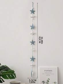 1pc Shell Wall Hanging Decor, Ocean Boho Farmhouse Coastal Theme Home Decor | Shells, Starfishes And Anchors Beach Nautical Decoration For Bathroom, Bedroom Or Living Room