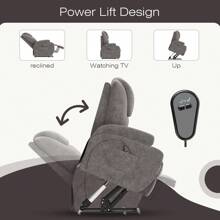 DEVOKO Recliner Armchair Electric Riser Reclining Chairs Lift Chair Lounge Sofa - Brown - View 5