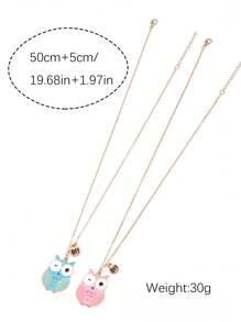 Bộ 2 dây chuyền BFF hình cú hoạt hình dành cho bé gái, dây chuyền đôi bạn thân dễ thương, quà tặng cho chị gái - Nhiều màu - Xem 6