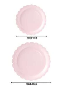 7/9 Inch Light Pink Flower Petal Disposable Paper Plates, Party Supplies, Disposable Party Plates, Birthday Party Celebration, Gift Party Decoration