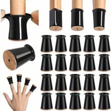 4/12pcs Premium Furniture Leg Covers - Scratch-Proof & Non-Slip With Easy Installation, For Round & Square Legs, Black & Transparent Design For Floor Protection, Ultimate, Felt Pads