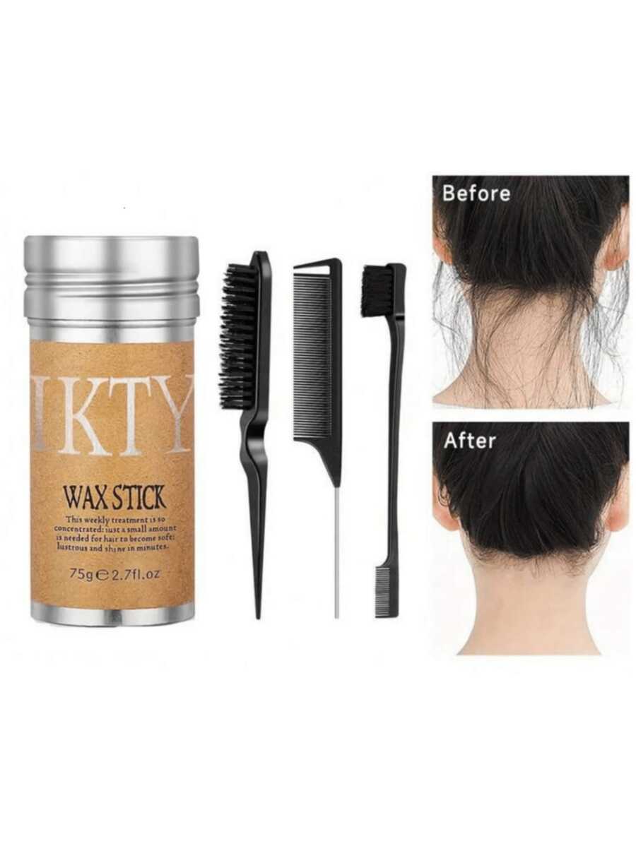 IKTY IKTY Hair Wax Stick - Cocok untuk Wig dan Rambut Alami, Menciptakan Gaya Rambut Rapi dan Tersisir Halus, Mengatasi Rambut Kusut, Mengontrol Garis Rambut, Menghaluskan Rambut Kusut, Tahan Lama, Mudah Digunakan, Tidak Berminyak - Berbagai spesifikasi - View 1