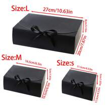 2件/5件/10件带盖礼品盒，黑色丝带礼品盒，伴娘求婚盒，婚礼牛皮纸礼品盒，包装，礼物，生日，纸杯蛋糕盒，手工制作。圣诞礼品包装，单身派对，婚礼，单身女郎，新娘，派对装饰生日，伴娘求婚礼物，婚礼装饰，新娘送礼会 - 黑色 - 查看 3