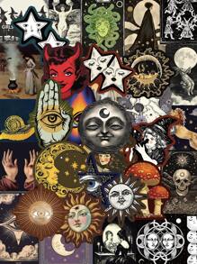 50pcs Mysterious Universe Stickers For Luggage, Laptop, Notebook, Diary, DIY Guitar, Skateboard, Helmet, Water Bottle, Waterproof Decorative Art,School Supplies,Back To School