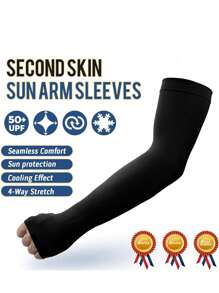 1 Pair Soft Ice Silk Sleeves For Women & Men, Ice Sleeves For Sunscreen, Driving, UV Resistant, Casual Wear - Multicolor - View 3