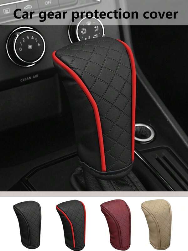 1 peça de capa protetora universal para alavanca de câmbio em couro respirável e elegante para carro.