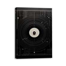 1 Piece Home Wall Decor Framed Canvas A Large Black Square Symbol Pattern Canvas Wall Art Paintings For Living Room - Canvas Framed Print Wall Artworks Bedroom Decoration Office Wall Decor