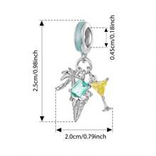 WOSTU 1 PC Ocean Series Solid 925 Sterling Silver Hermit Crab Turtle Dreamcatcher Charm Fit Original Bracelet DIY Accessories Summer Jewelry - Silver - View 18