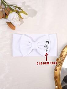 1 pieza Diadema para bebé con lazo y nombre personalizado, diadema elástica de bebé personalizada con nombre en 6 colores, regalo para recién nacido, regalo para bebé, regalo para niños, regalo para el Día del Niño, regalo de cumpleaños, regalo para baby shower, decoración familiar