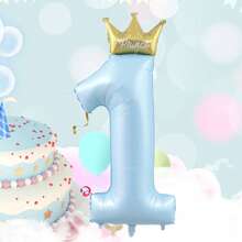 1pc Baby Shower Bear Ball In Ball Balloons Stand Crown Boy Girl Air Balloons Number 1 Balloon Birthday Gender Reveal Party Decorations